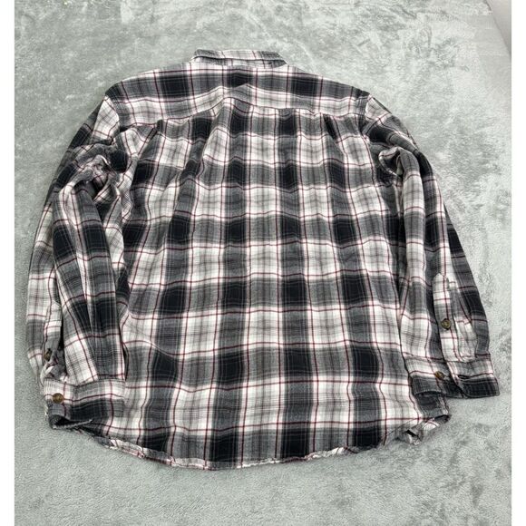 Carhartt Trumbull Plaid Long Sleeve Button Down Shirt Men's Size Large Gray - Picture 2 of 9